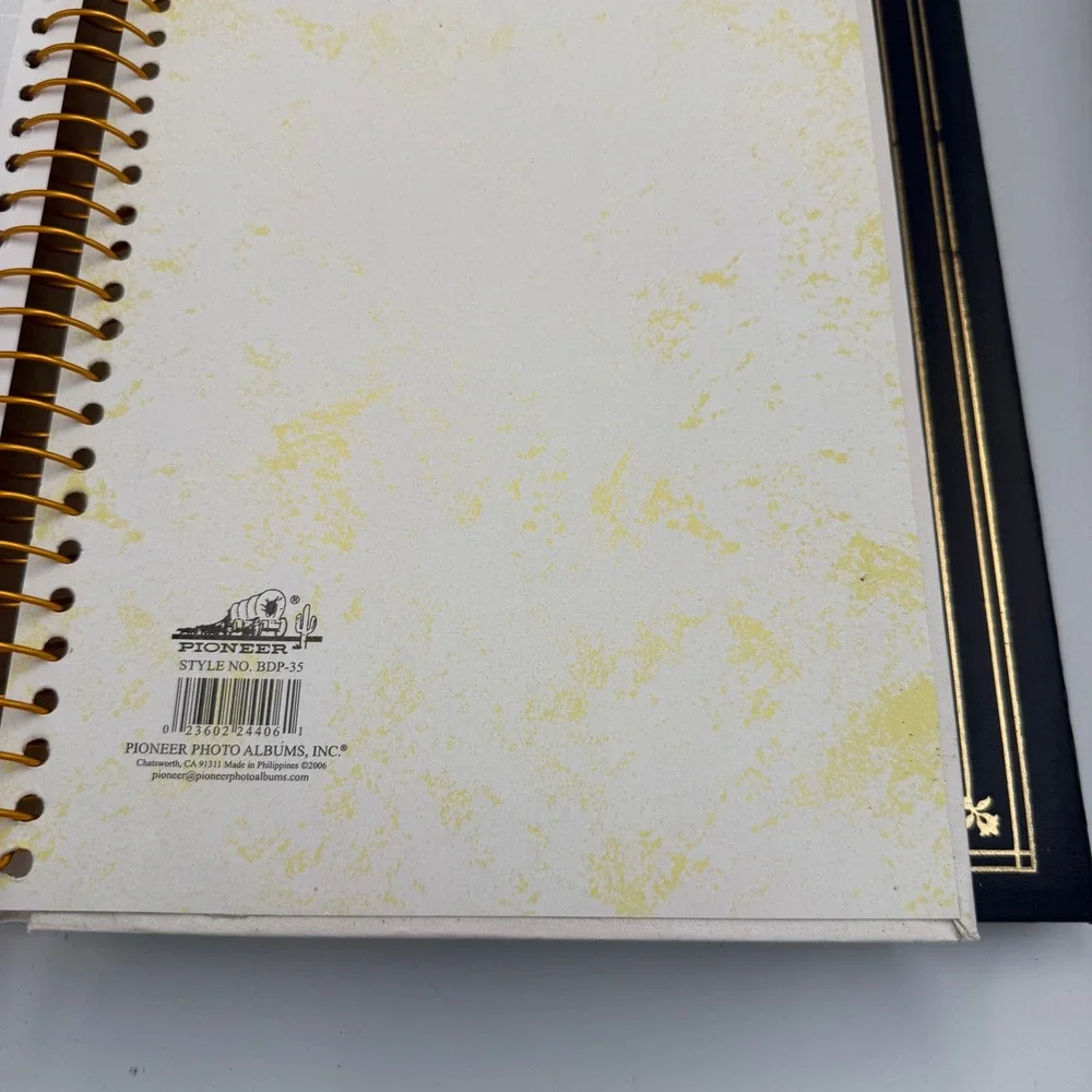 Pioneer Photo Albums BDP-35 Retro Navy and White Gold Fleur De Lis 3-Up Set of 2